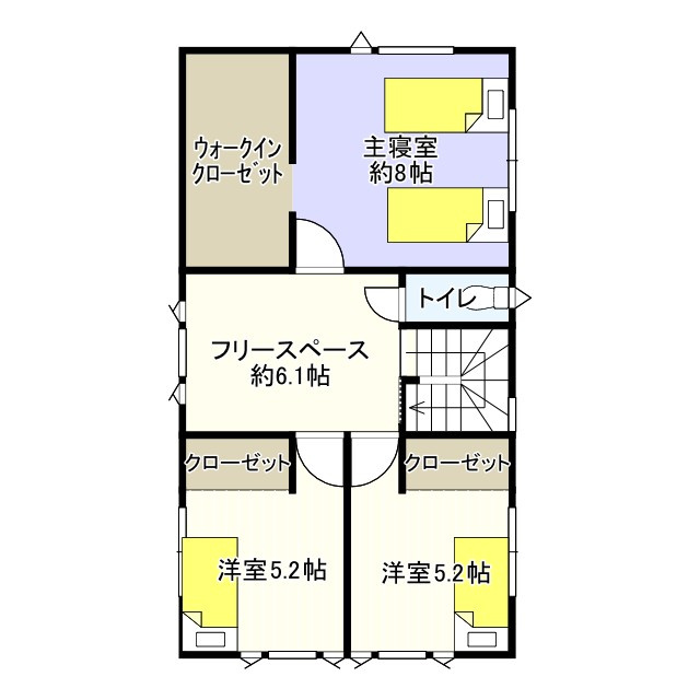 山形市みはらしの丘3丁目　新築（未入居）の間取り|2階