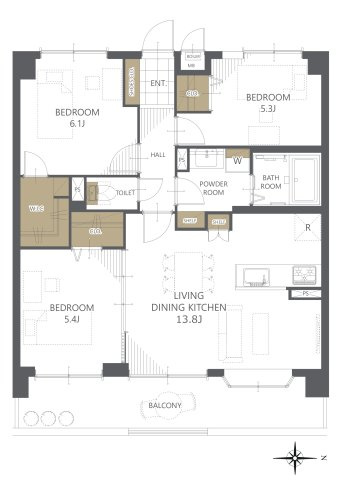 【間取り】ライオンズマンション野間大池南 