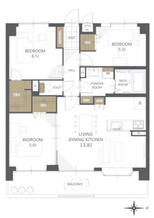 【間取り】ライオンズマンション野間大池南 