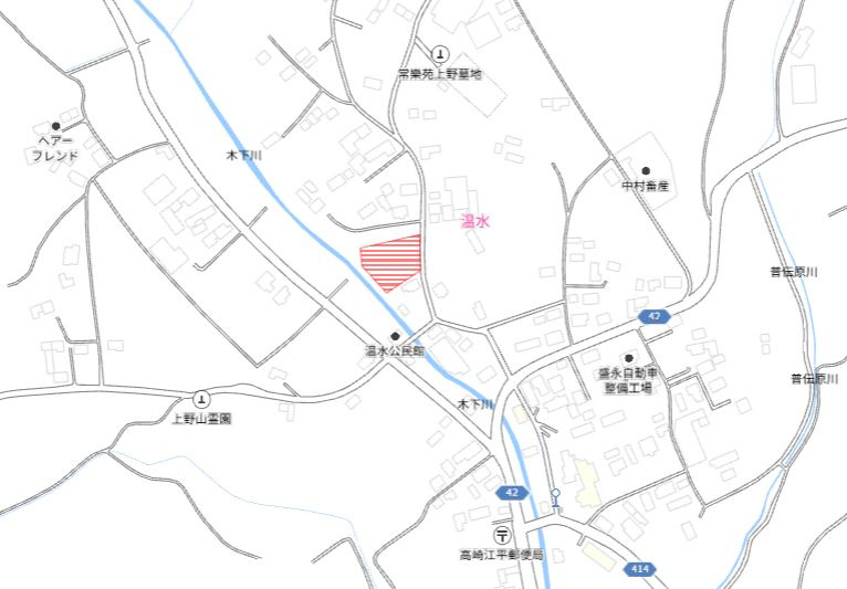 都城市高崎町江平の売地の土地図