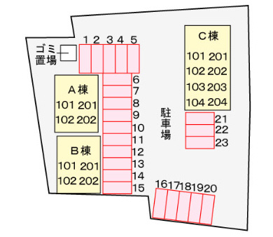 【区画図】 | パルフェ三隈Ｃ | パルフェ三隈C棟　103号室　2022/6/3撮影
