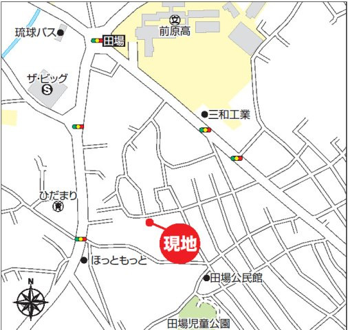 ハートフルタウンうるま市田場Ⅵ　3号棟の地図