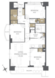 【間取り】D’レスティア加賀野 