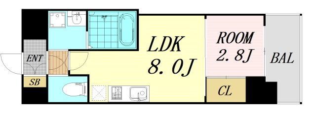セレニテ本町東リアン　仲介手数料無料の間取り
