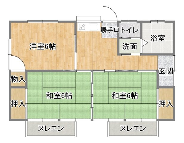 みどり宅建寺前貸家の間取り