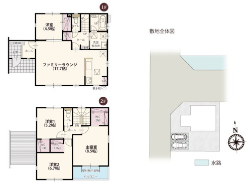 【間取り】 | 2階居室はウォークインクローゼット付！季節ものや部活道具などもしっかり収納。いつも整理整頓を心がけられそうですね。