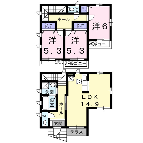 江坂町３丁目戸建賃貸の間取り