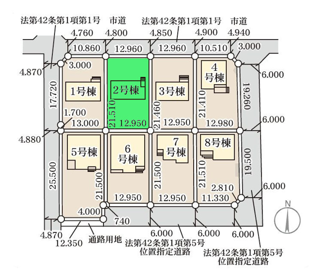【区画図】 | リーブルガーデン.S前橋市茂木町第3ー② | 敷地面積80坪以上のゆったりお庭付き！