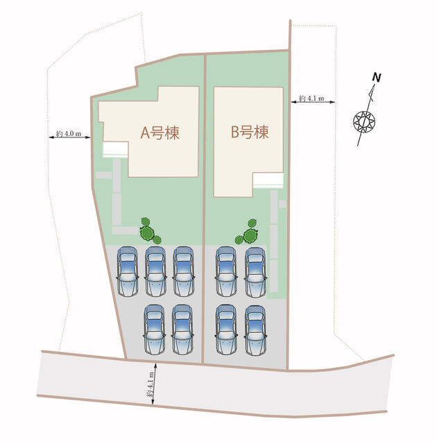 富士市富士岡の新築一戸建|全２区画　全体区画図