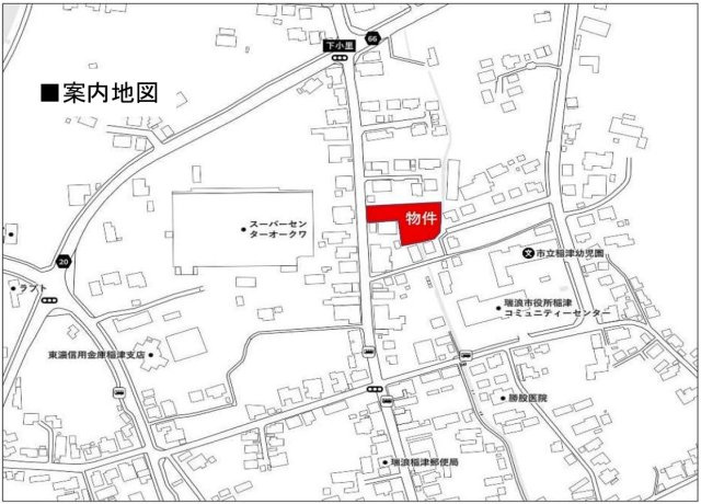 瑞浪市稲津町小里　分譲地の地図