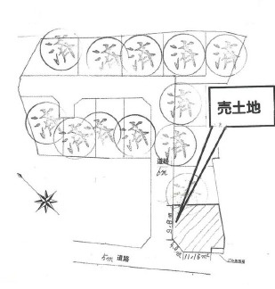 明石市二見町福里　土地の土地図|敷地約51坪です。