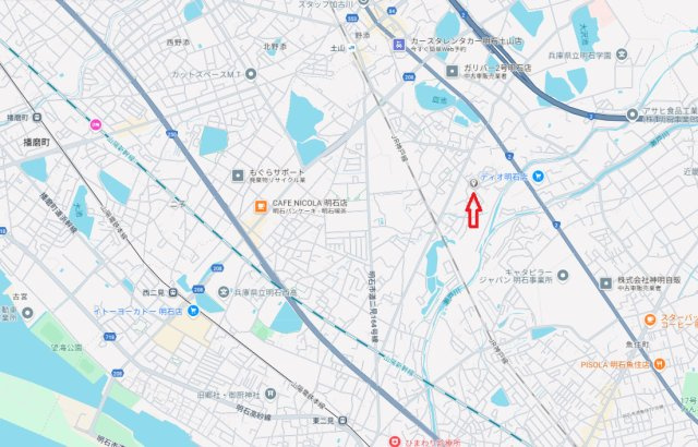 明石市二見町福里　土地の地図