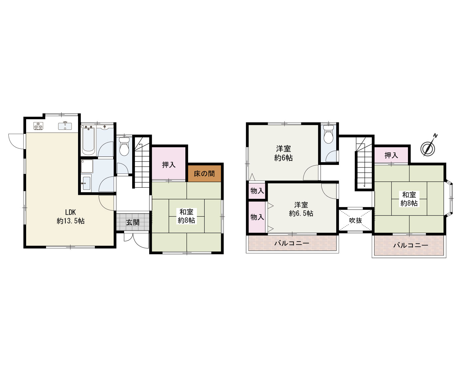 熊取町桜が丘1丁目　中古戸建の間取り