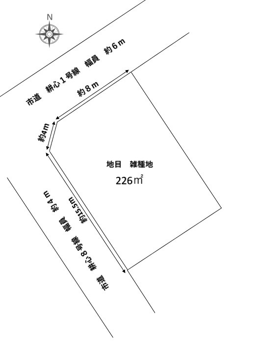 甲南町耕心３丁目土地の土地図