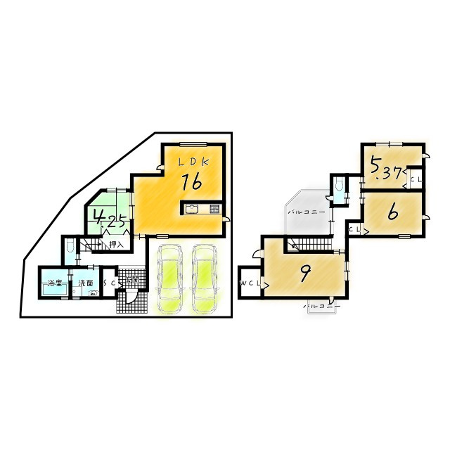 西野山中鳥井町の間取り