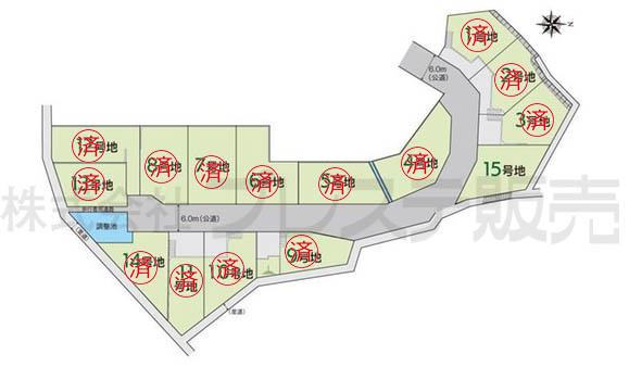生駒市小明町の新築一戸建の区画図|全体区画図