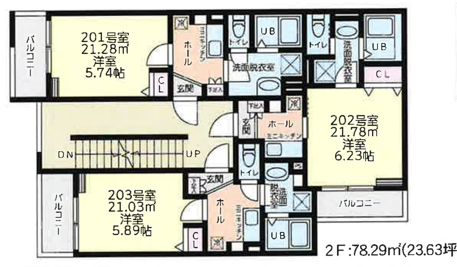 海老名市東柏ケ谷4丁目　一棟アパート　現況満室稼働中の間取り