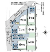 武蔵村山本町3丁目　新築戸建て全6棟の区画図