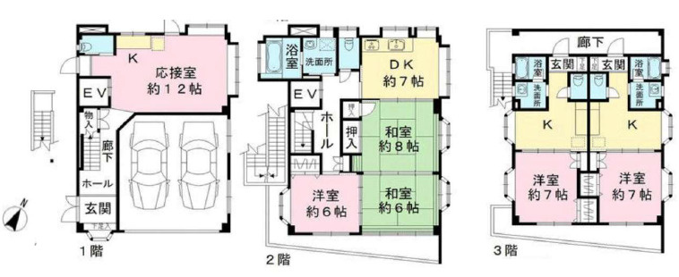 神戸市須磨区若木町4丁目　一棟アパート　陽当り良好の間取り