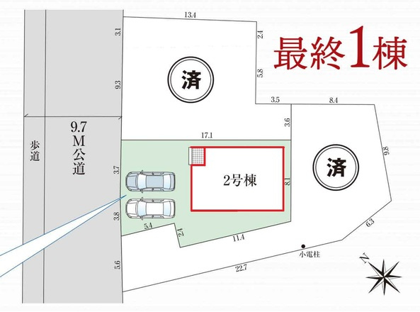 グラファーレ豊田市大島町　全3棟　新築戸建の区画図