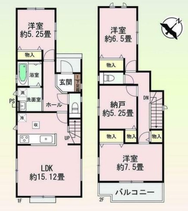 ハートフルタウン豊田市竹元町3期　全2棟　新築戸建の間取り
