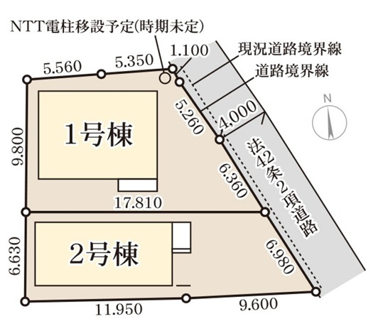 新築戸建　長野市富竹第1　全2棟の区画図