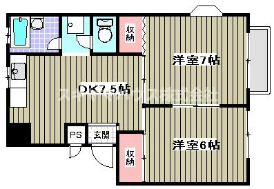 【間取り】 | グリーンパーク根岸B棟