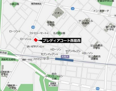 プレディアコート西葛西の地図