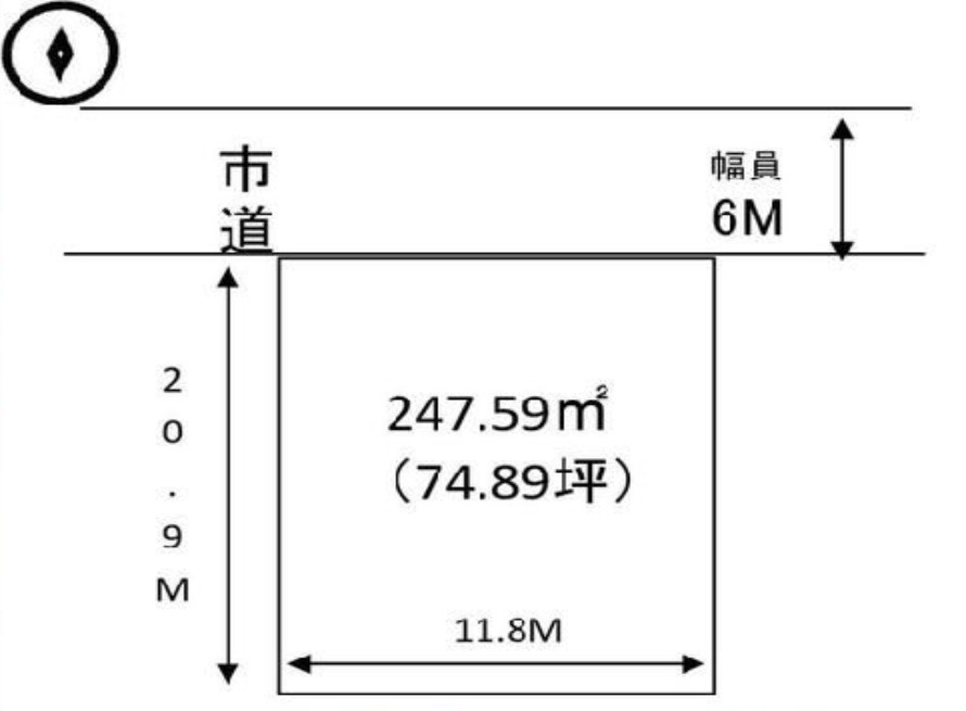 下野市医大前4丁目　土地74.89坪