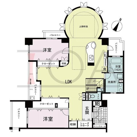 アパタワーズ神戸三宮の間取り