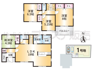 【間取り】 | １号地間取図