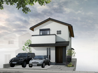 【完成予想図】 | 上京区三助町　建築条件なし | 《外観イメージパース2》実際の色味や材質とは異なる場合がございます。