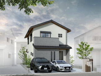 【外観】 | 上京区三助町　建築条件なし | 《外観イメージパース1》実際の色味や材質とは異なる場合がございます。
