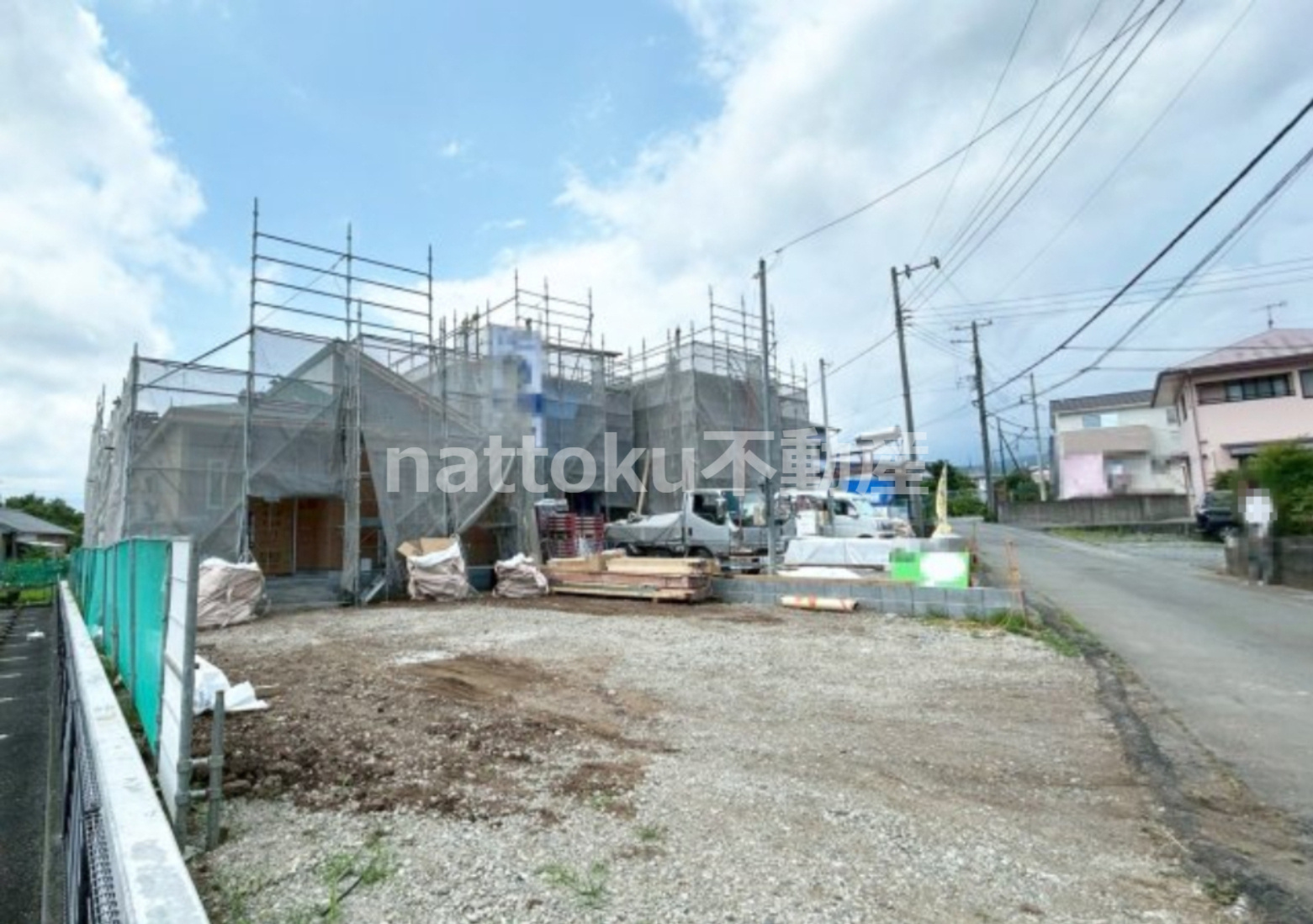 富士宮市山宮　新築戸建　全３棟　１号棟の前面道路含む現地写真|現地撮影7.3