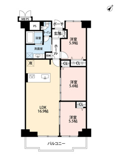 【間取り】 | 朝日プラザ千里北D棟