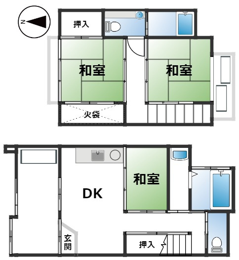 東門前町 中古戸建の間取り