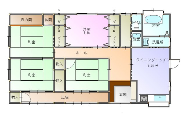 【間取り】 | 淡路市江井　別荘用中古住宅　