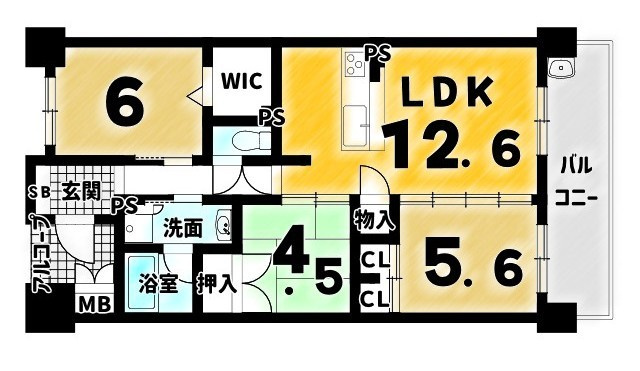 グラン・コート西京極Ⅱの間取り
