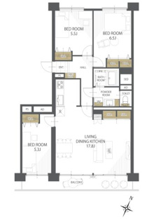 【間取り】県ドリームハイツ１８号棟 