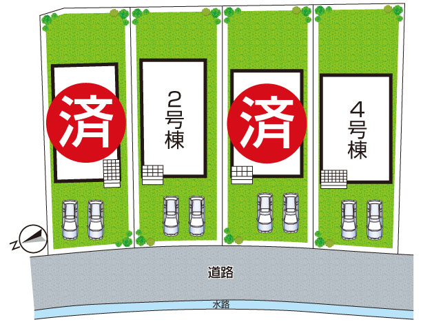 姫路市西庄　第6期　新築一戸建ての区画図|全4区画