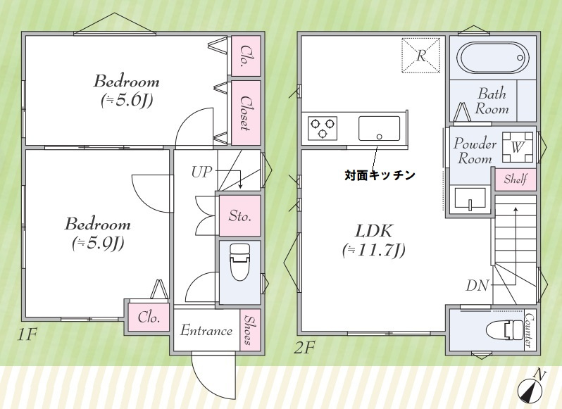 八潮市　古新田　新築戸建　　全1棟の間取り|間取図です