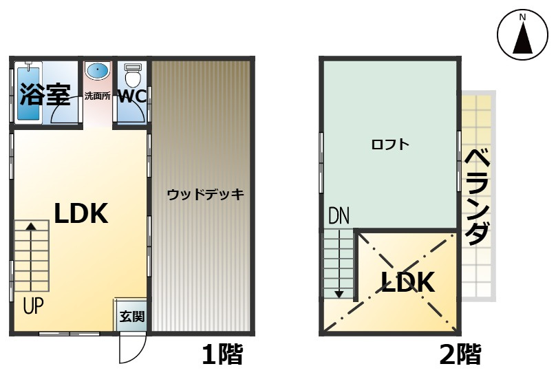 高島市新旭町熊野本中古ログハウスの間取り