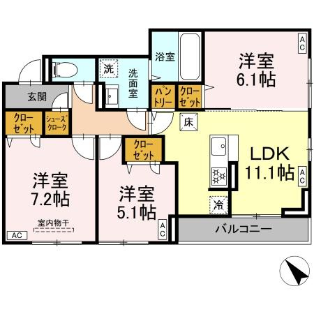 【間取り】 | D-ROOM都賀2丁目Ⅱ－A棟