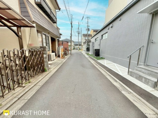 京都市南区八条源町　建築条件なし土地の前面道路含む現地写真|東側前面道路
