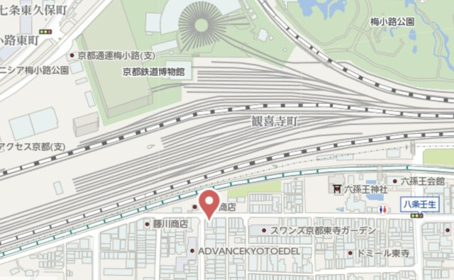 京都市南区八条源町　建築条件なし土地の地図