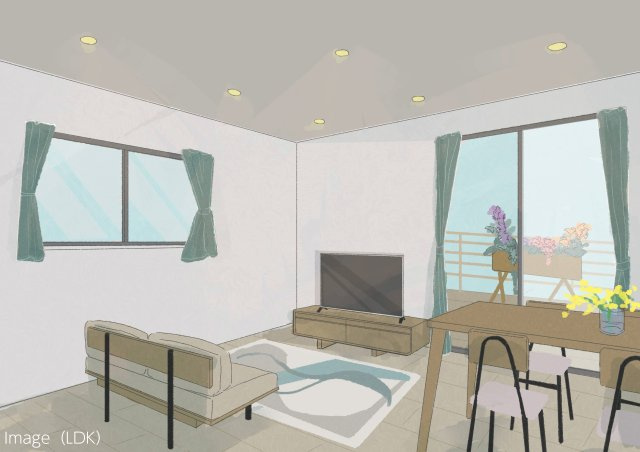 京都市南区八条源町　建築条件なし土地の外観パース