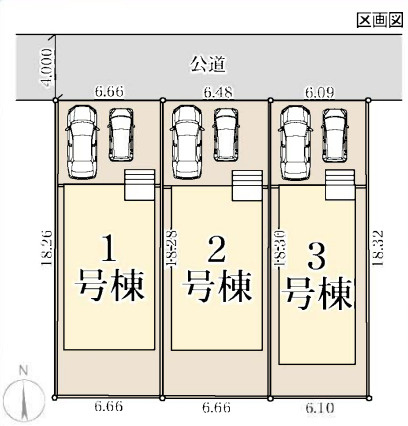 茅ヶ崎市松浪2丁目　新築戸建　全3棟3号棟の区画図