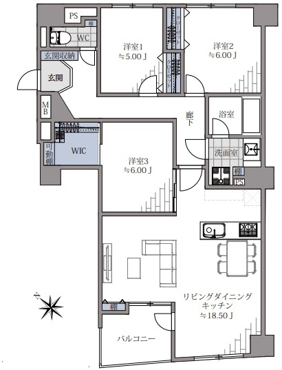 【間取り】 | ハウスユマニテ大橋β館☆仲介手数料無料☆