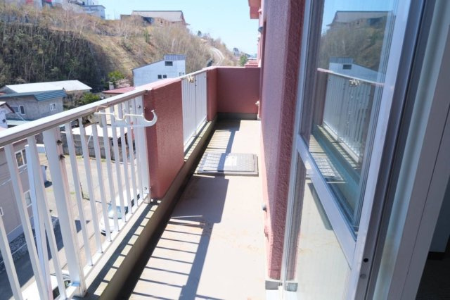 くしろ南大通りマンションのバルコニー
