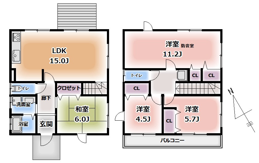 柏市戸張1350-3　中古戸建の間取り